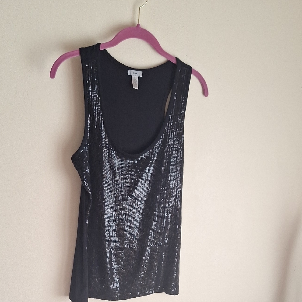 Diva Black Sequin Tank Top